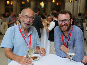 Conference participants at the townhall reception