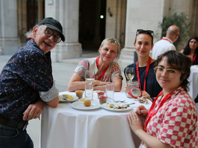 Conference participants at the townhall reception