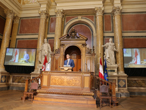Rector Sebastian Schütze during the welcome speech at Großer Festsaal 