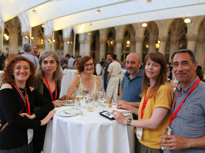 Conference participants at the townhall reception