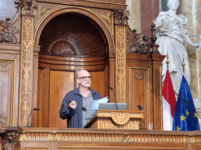 Javier Auyero during keynote speech