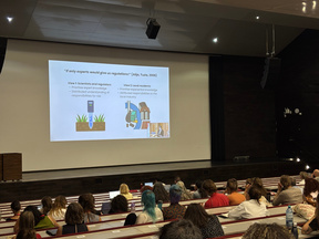 Photo of the audience during the Keynote speech at Audimax of the University of Vienna