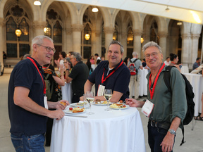 Conference participants at the townhall reception