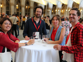 Conference participants at the townhall reception