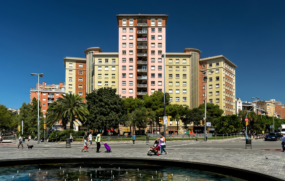 Photo of Buildings at the Placa de Sants in Barcelona