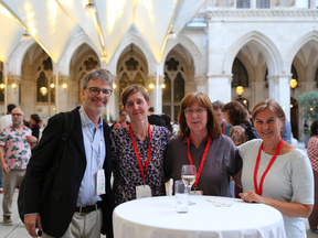 Conference participants at the townhall reception