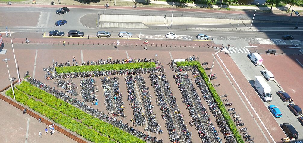 open air dutch bicycle parking facility