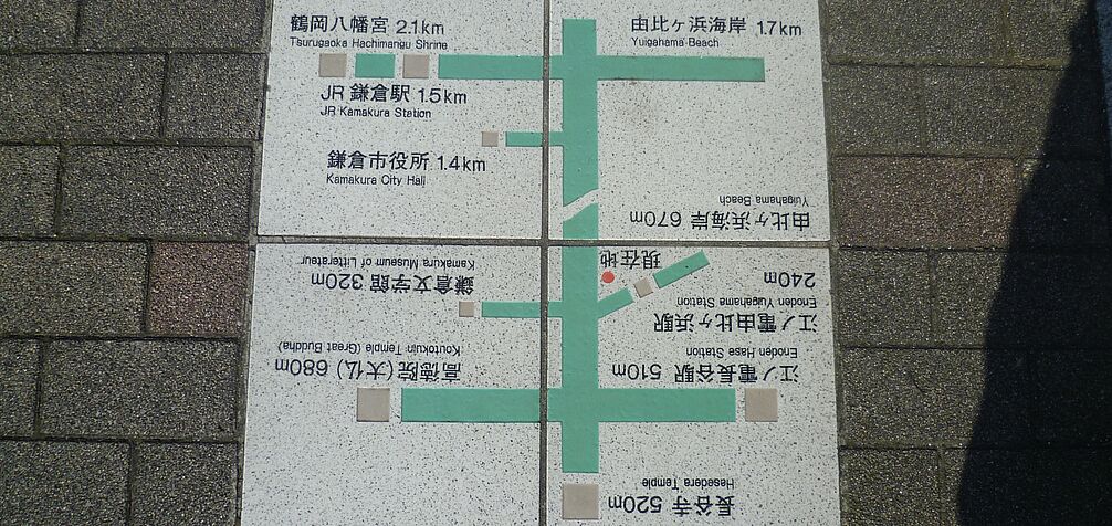 directions on Kamakura's pavements