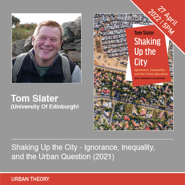 Graphic collage with a portrait photo of the speaker, the book's cover, and the title of the event